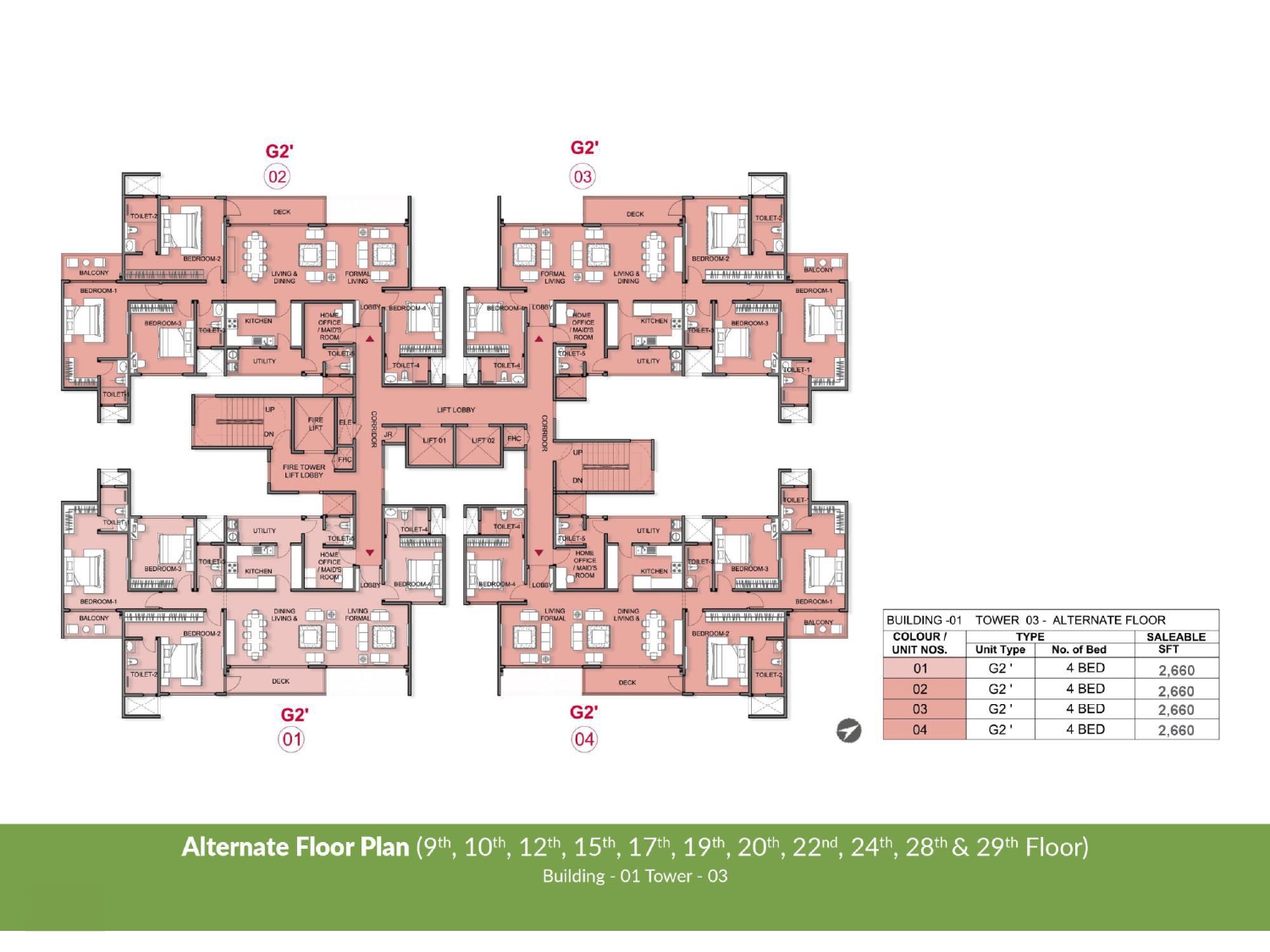 Alternate Floor Plan Building 1, Tower 3 of Prestige Park Grove