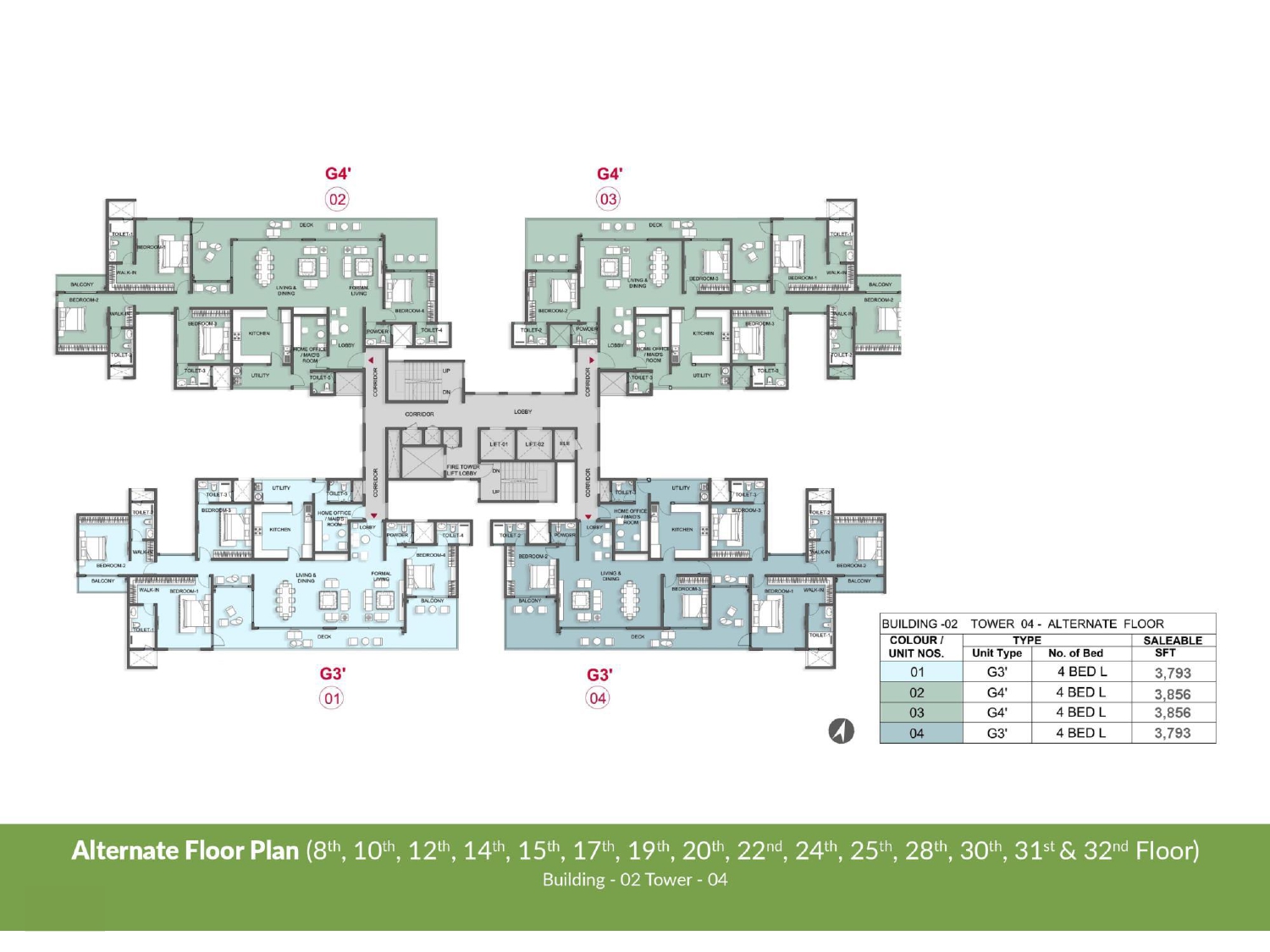 Alternate Floor Plan Building 2, Tower 4 of Prestige Park Grove
