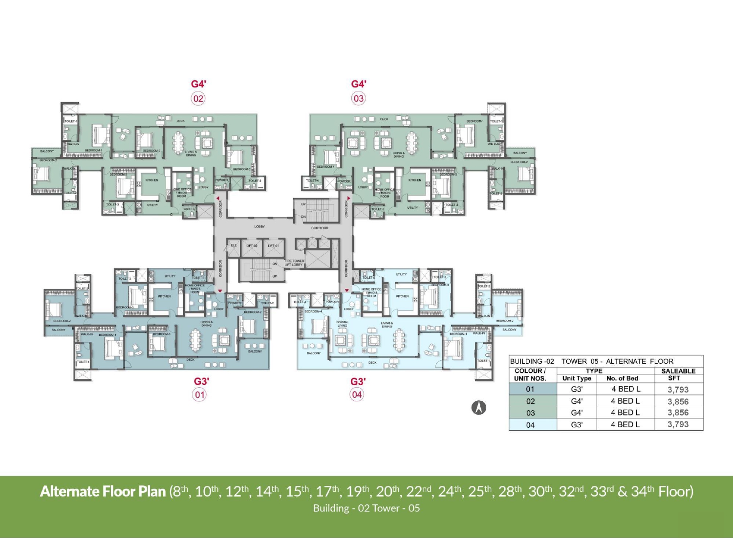 Alternate Floor Plan Building 2, Tower 5 of Prestige Park Grove