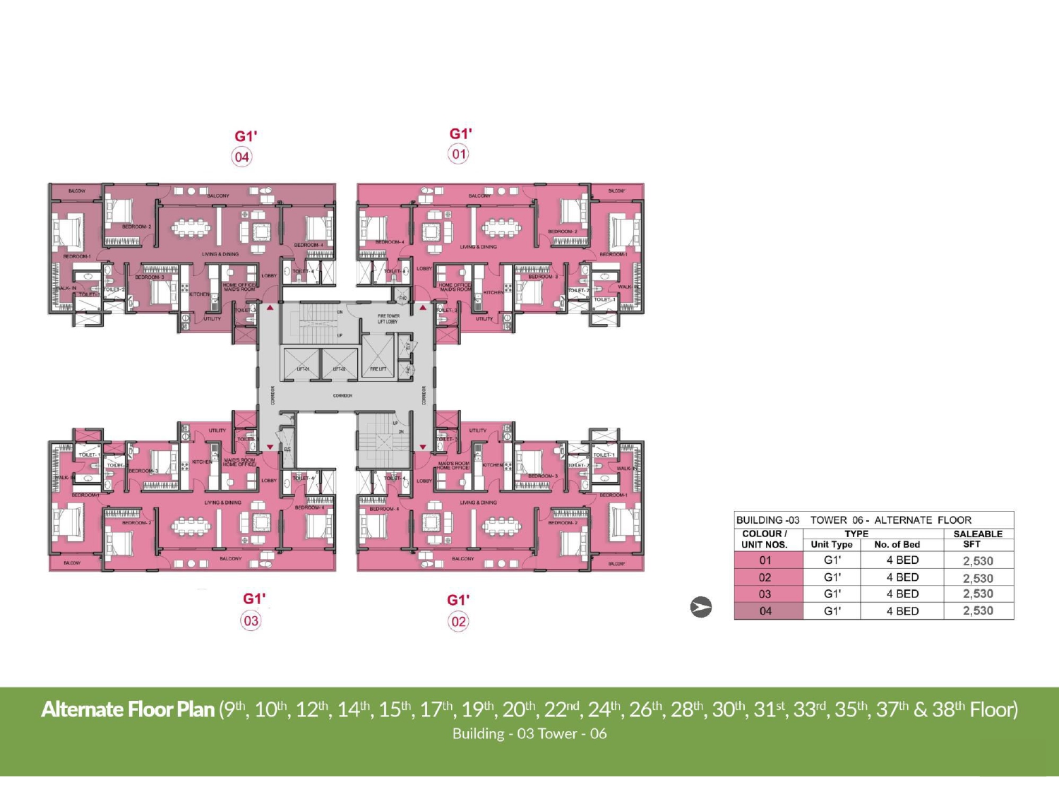 Alternate Floor Plan Building 3, Tower 6 of Prestige Park Grove