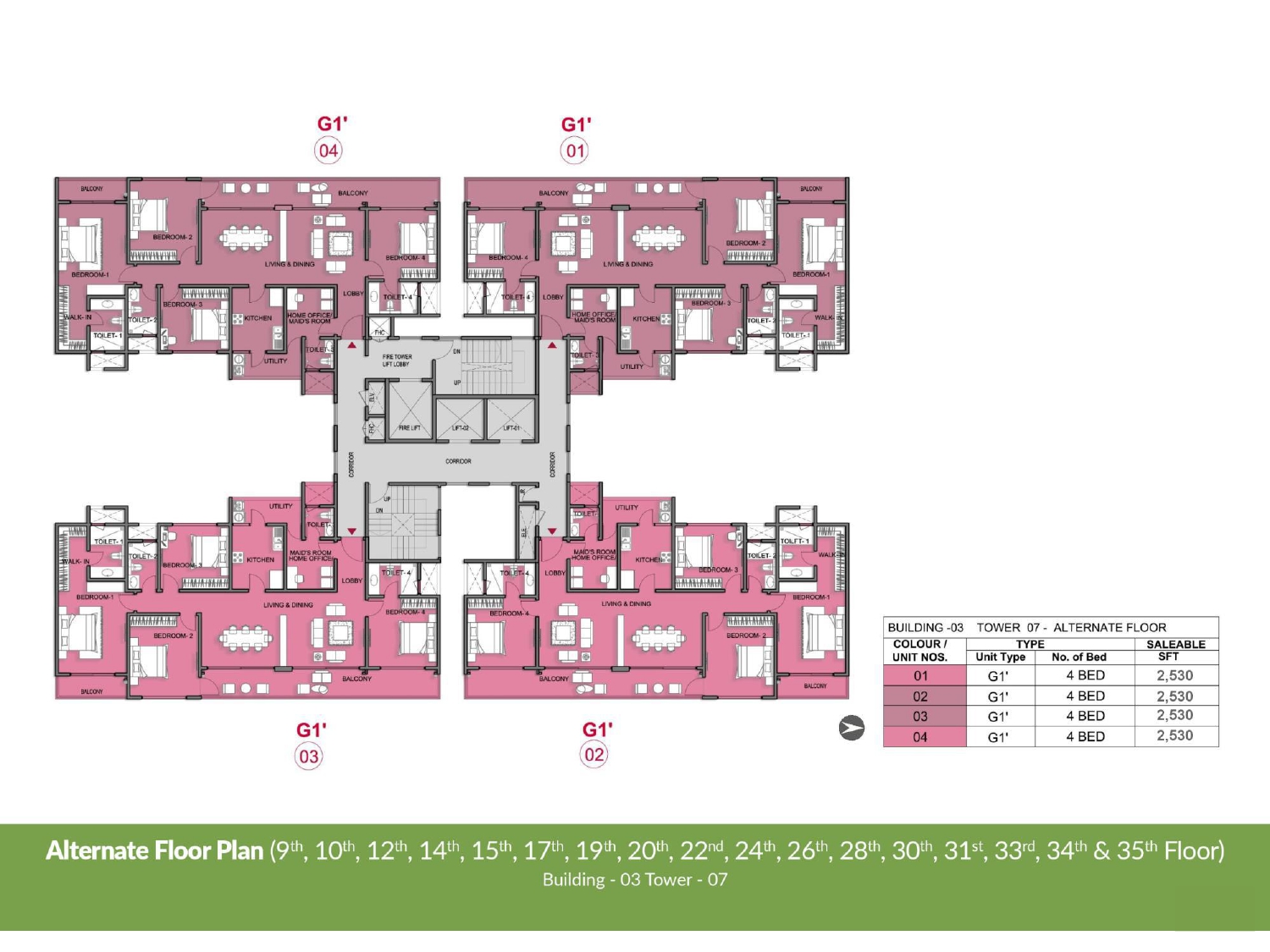 Alternate Floor Plan Building 3, Tower 7 of Prestige Park Grove