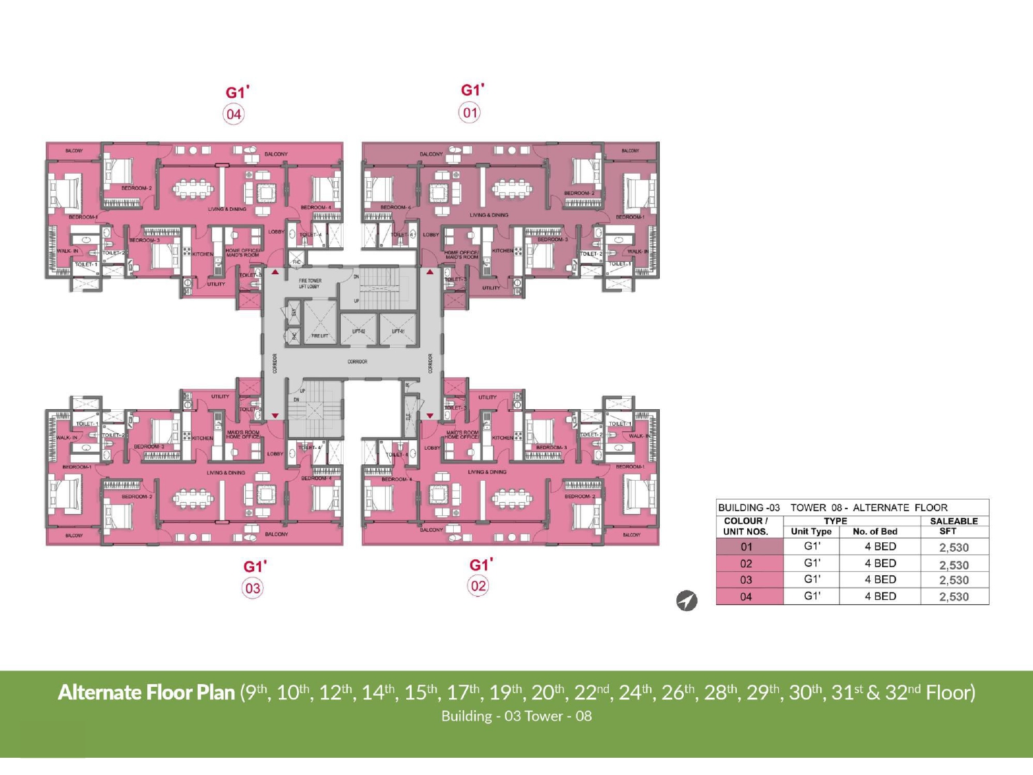 Alternate Floor Plan Building 3, Tower 8 of Prestige Park Grove