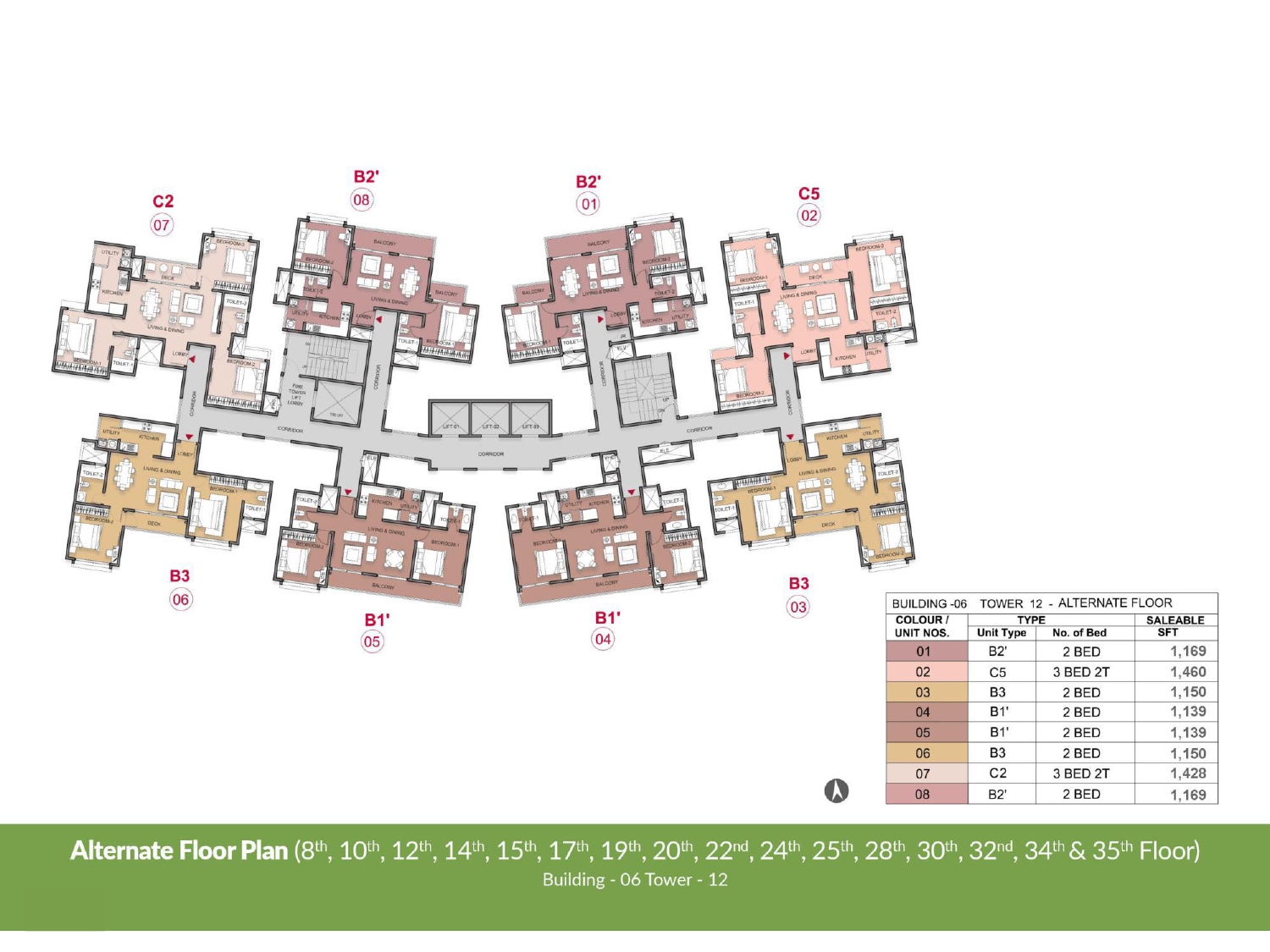 Alternate Floor Plan Building 6, Tower 12 of Prestige Park Grove