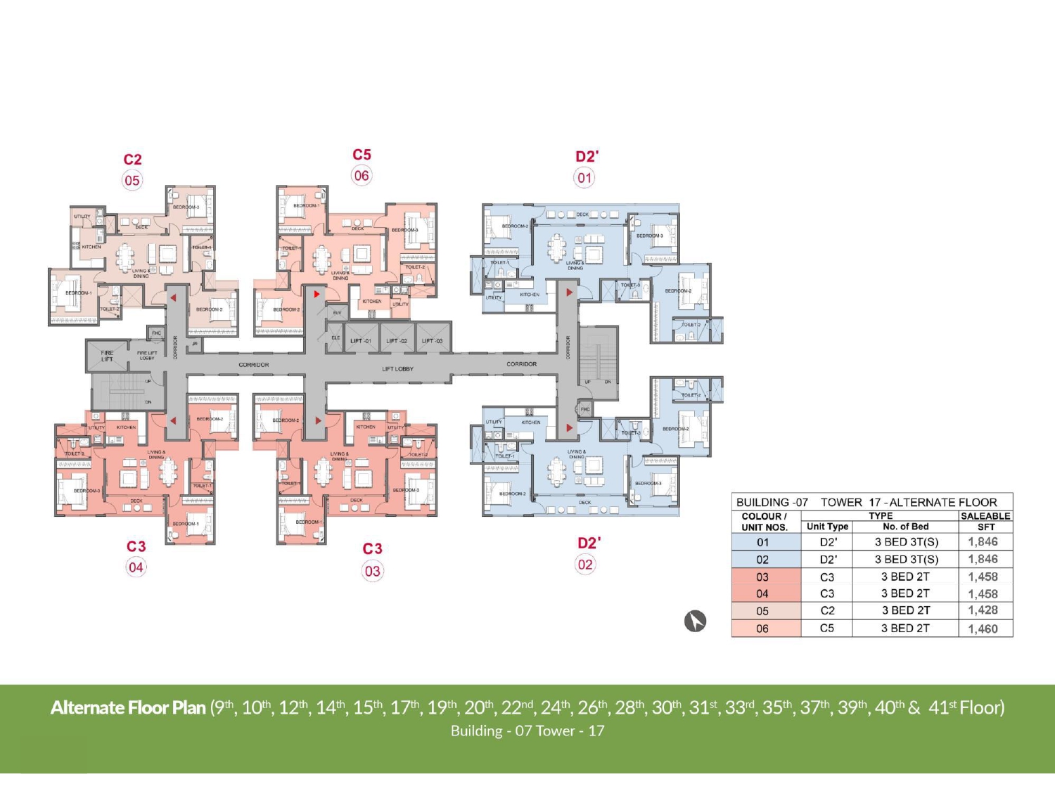 Alternate Floor Plan Building 7, Tower 17 of Prestige Park Grove