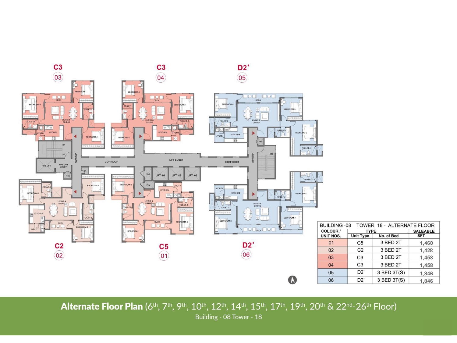 Alternate Floor Plan Building 8, Tower 18 of Prestige Park Grove