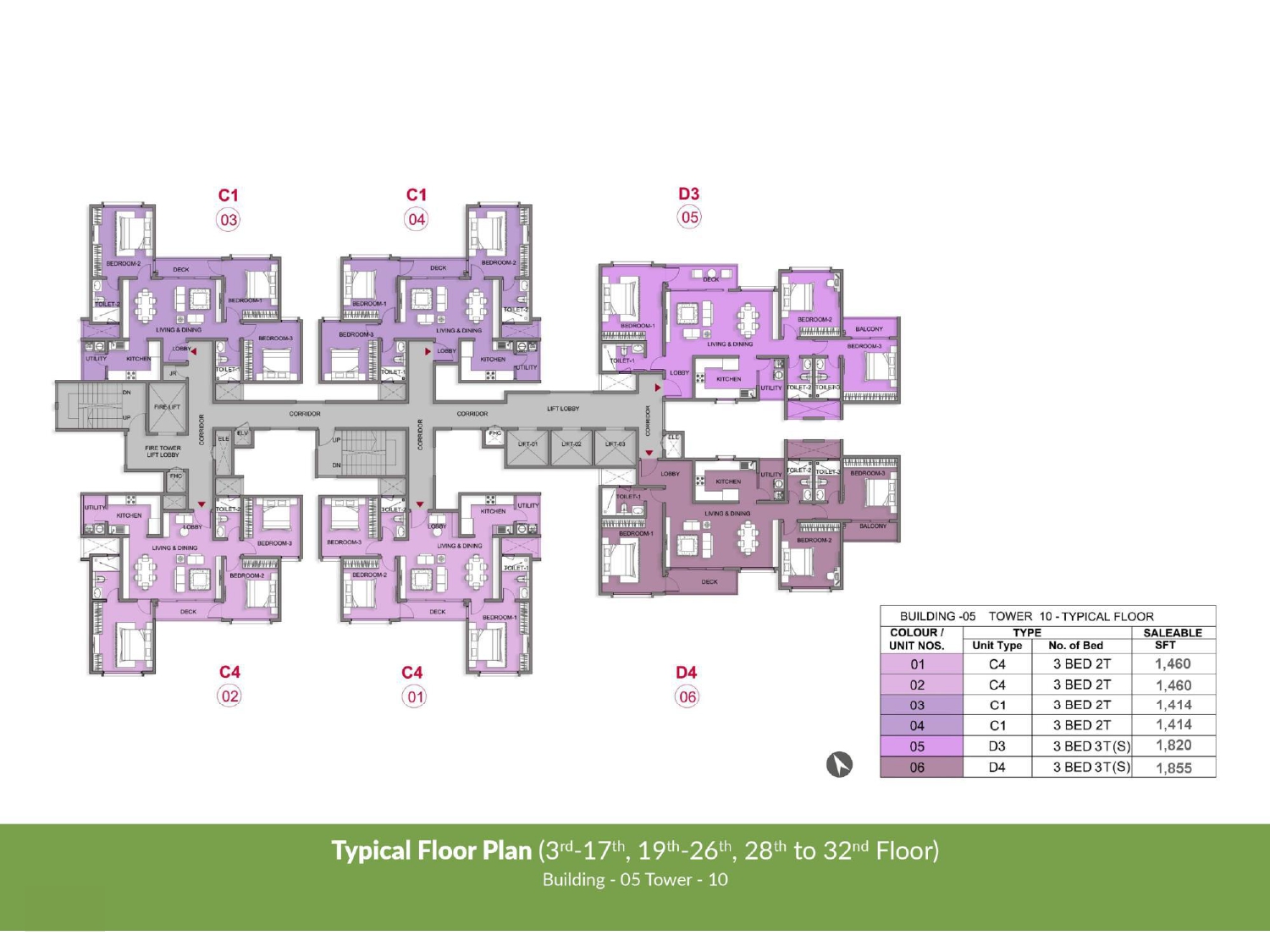 Typical Floor Plan Building 5, Tower 10 of Prestige Park Grove