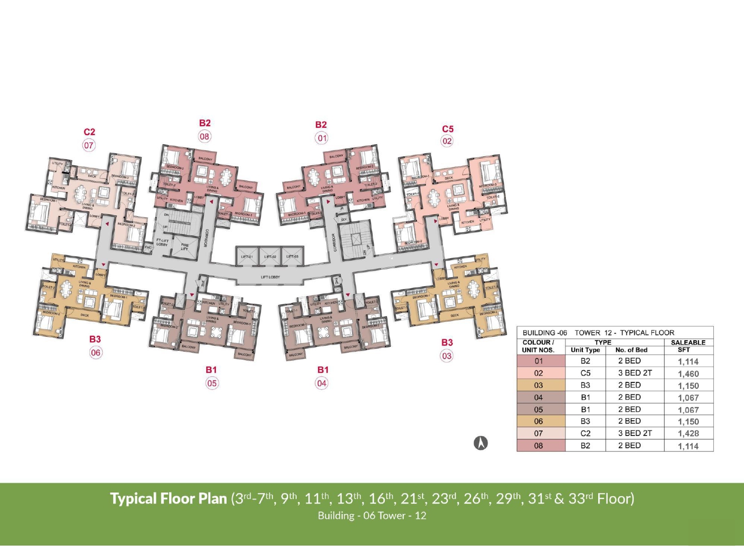 Typical Floor Plan Building 6, Tower 12 of Prestige Park Grove