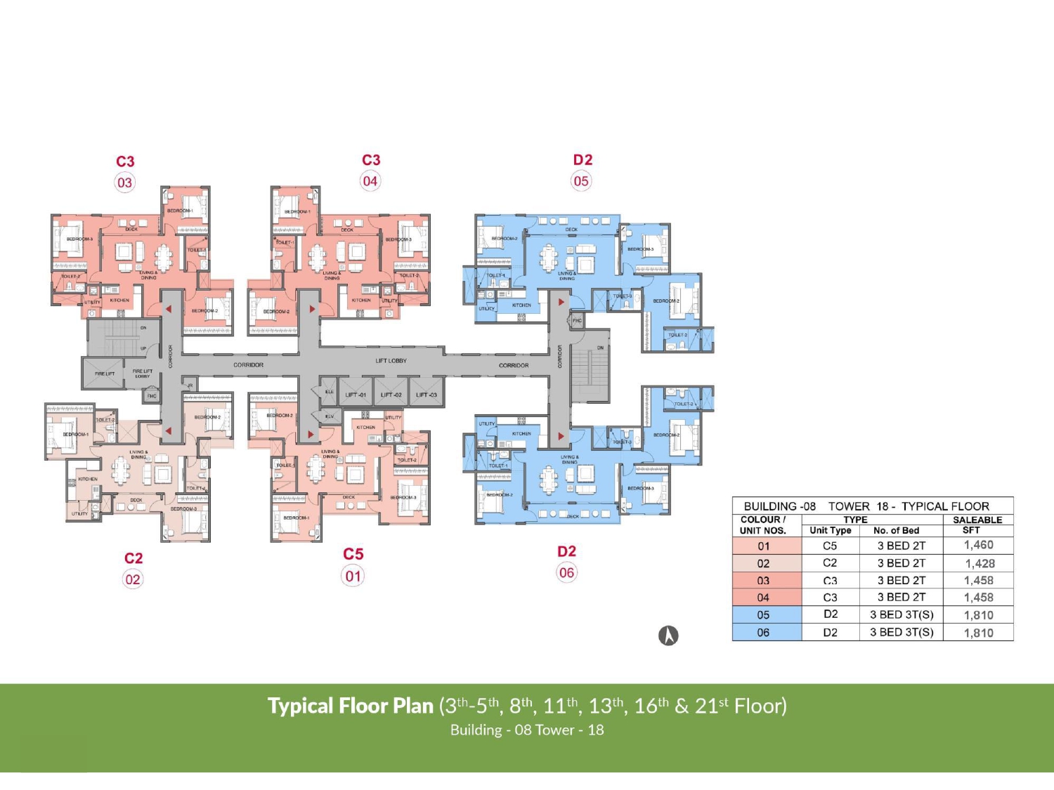 Typical Floor Plan Building 8, Tower 18 of Prestige Park Grove