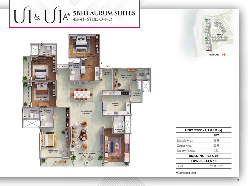 5 BHK Floor Plan 3698 sqft of Prestige Raintree Park 5 BHK Floor Plan 3698 sqft of Prestige Raintree Park