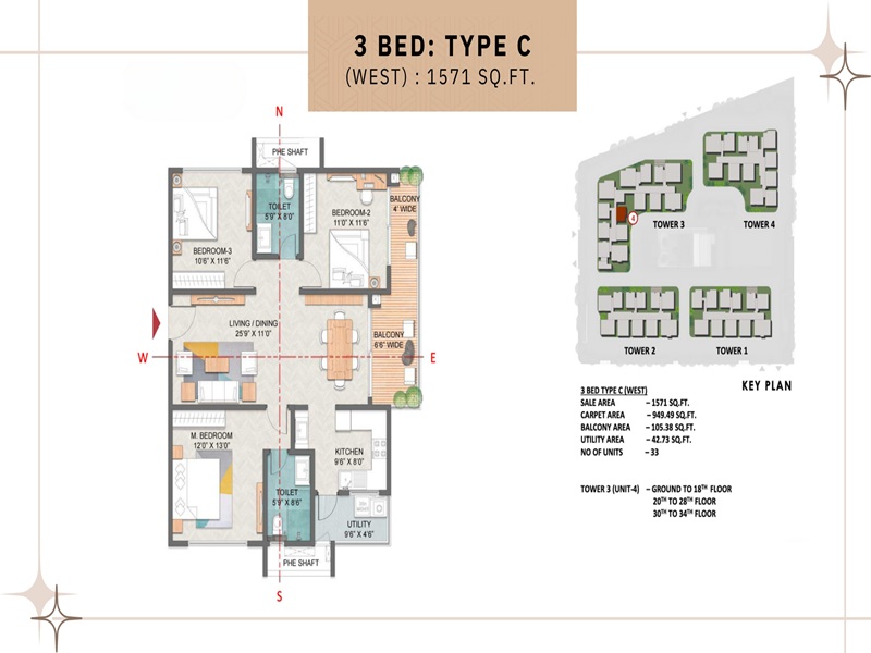 3 BHK Floor Plan
