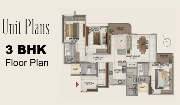 The Prestige City Mulund 3 BHK Floor Plan