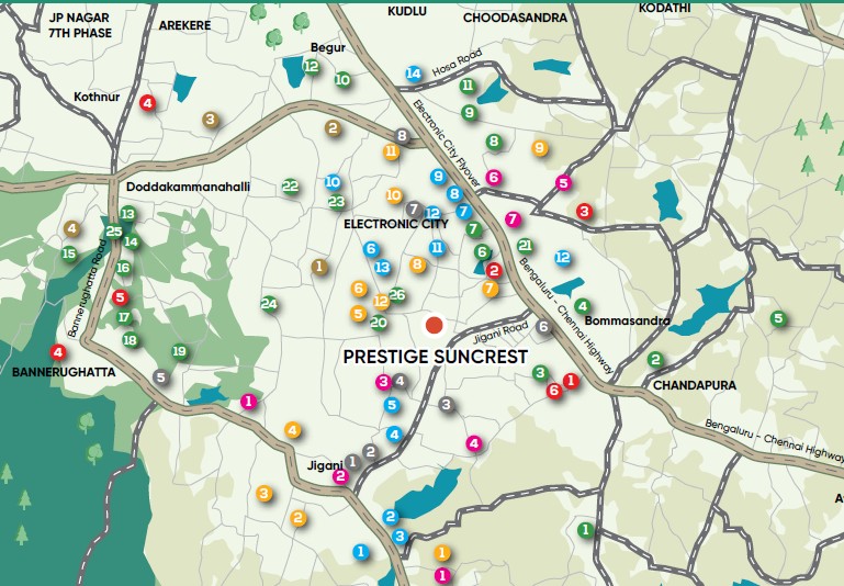 Prestige Suncrest Location Map