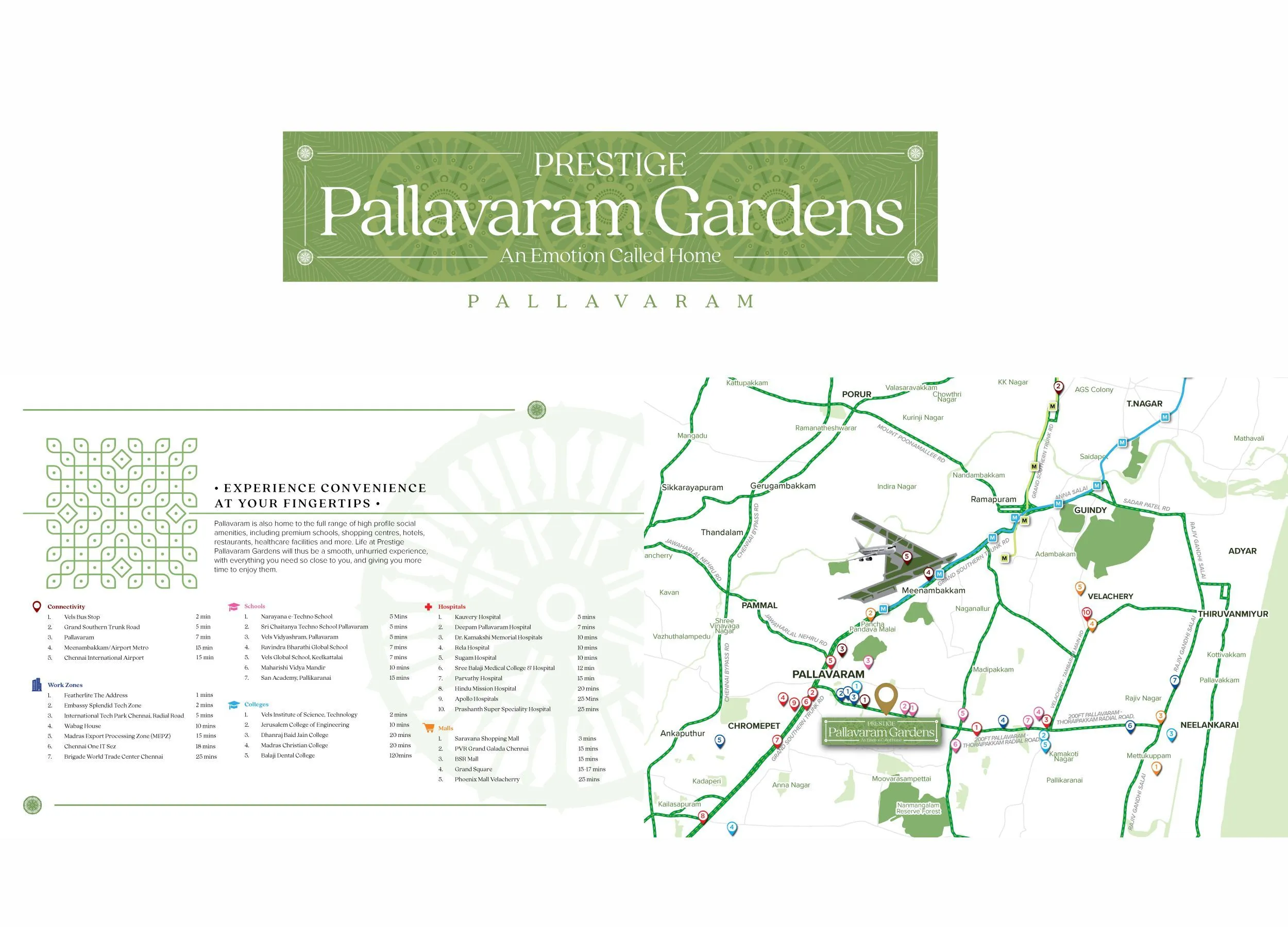 Prestige Pallavaram Gardens Location Map