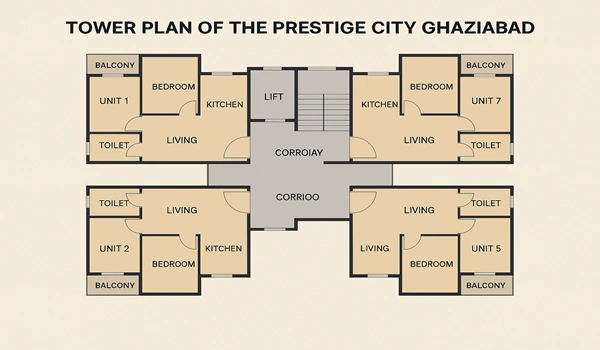 Tower Plan of The Prestige City Ghaziabad